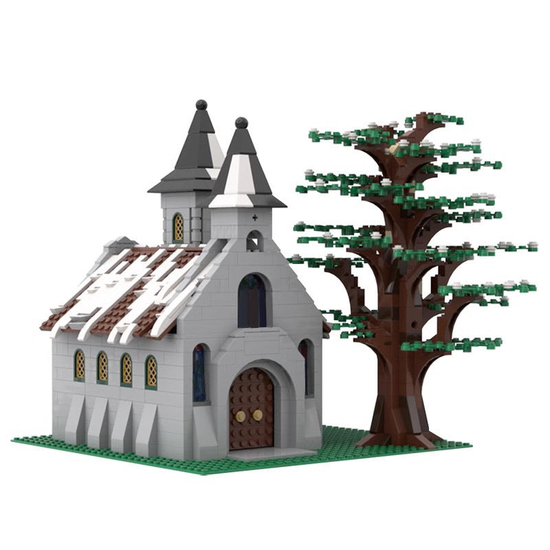 winter church building set | moc-38797 - 1