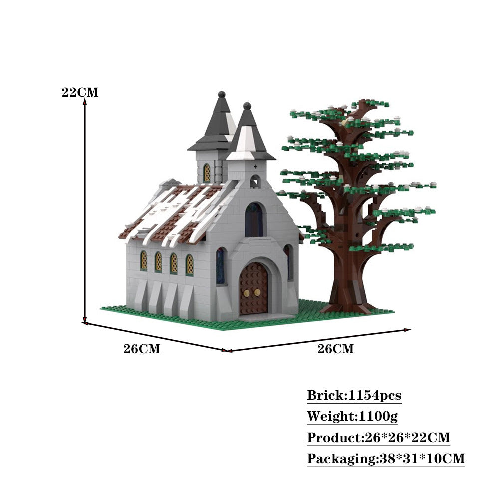 winter church building set | moc-38797 - 3