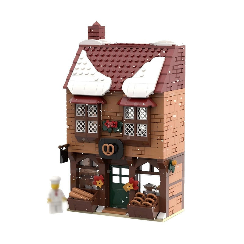 Winter Village Bakery Building Kit | LEGO-Compatible MOC - 1