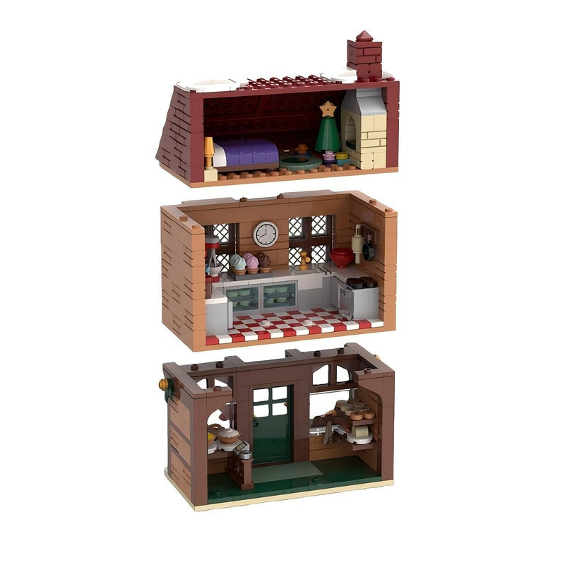 Winter Village Bakery Building Kit | LEGO-Compatible MOC - 4