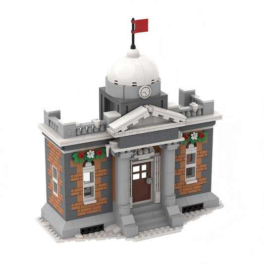 Winter Village Bank Building Kit | LEGO-Compatible MOC - 1
