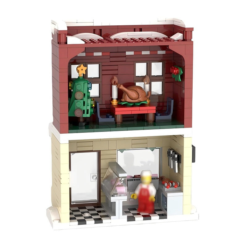 Winter Village Butcher Shop MOC Building Kit | Christmas Store Model - 2