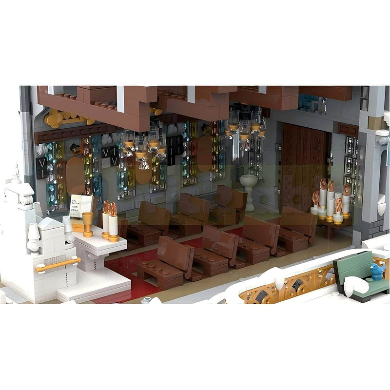 Winter Village Cathedral Building Kit | LEGO-Compatible MOC - 4