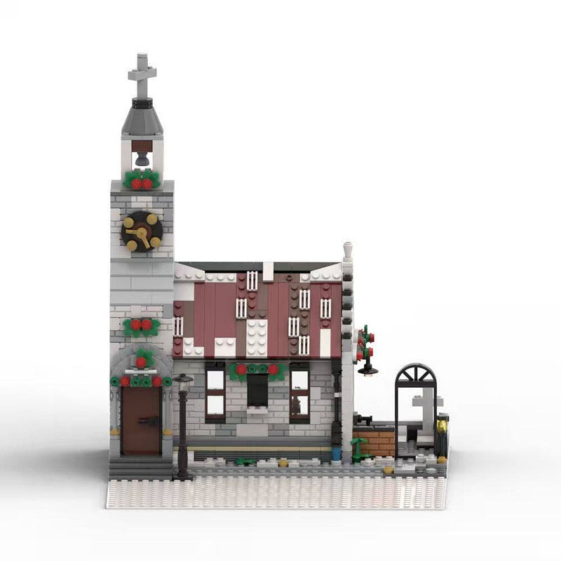 Winter Village Church Bell Tower MOC Building Kit - 1