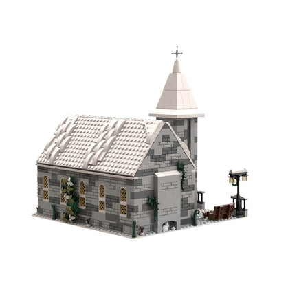 Winter Village Church Building Kit | LEGO-Compatible MOC - 5