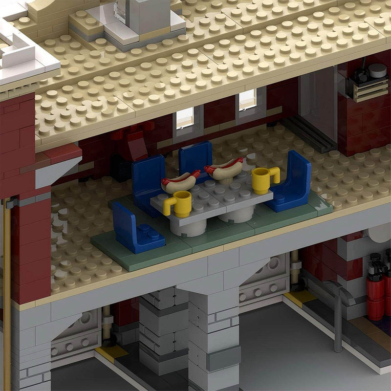 Winter Village Fire Station Expanded 2-Bay Modular Building Kit | Compatible MOC - 5