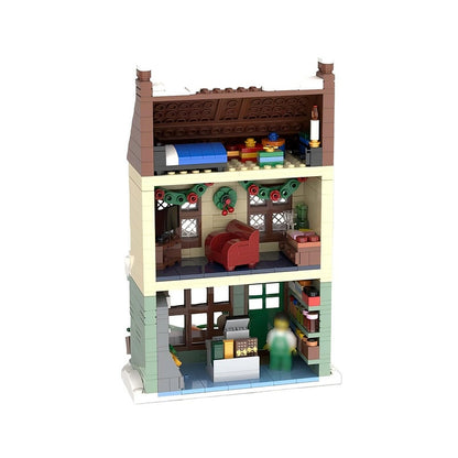 Winter Village Grocery Store MOC Building Kit | Christmas Architecture Model - 2