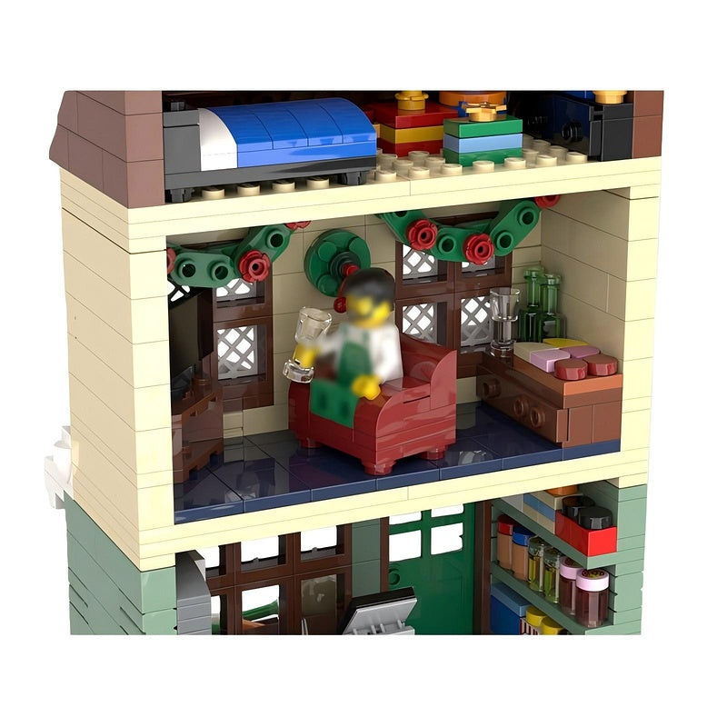 Winter Village Grocery Store MOC Building Kit | Christmas Architecture Model - 3