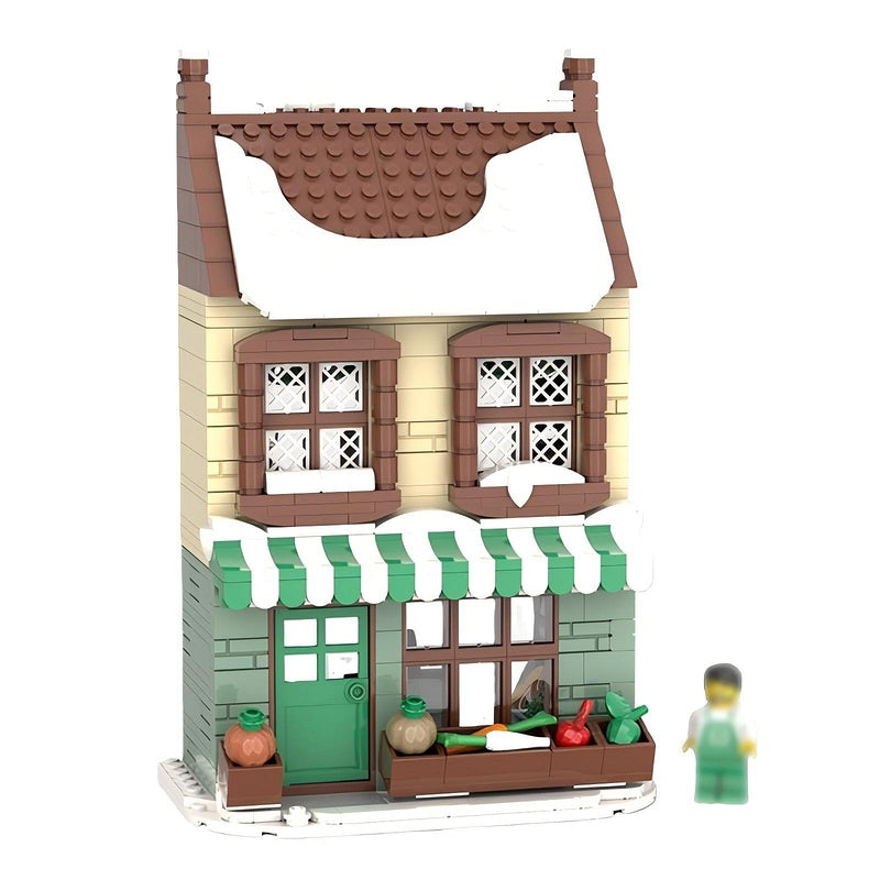 Winter Village Grocery Store MOC Building Kit | Christmas Architecture Model - 5