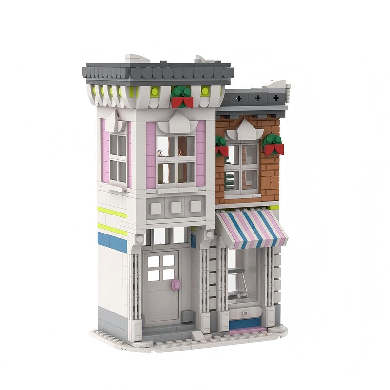Winter Village Ice Cream Shop Building Kit | LEGO-Compatible MOC - 2