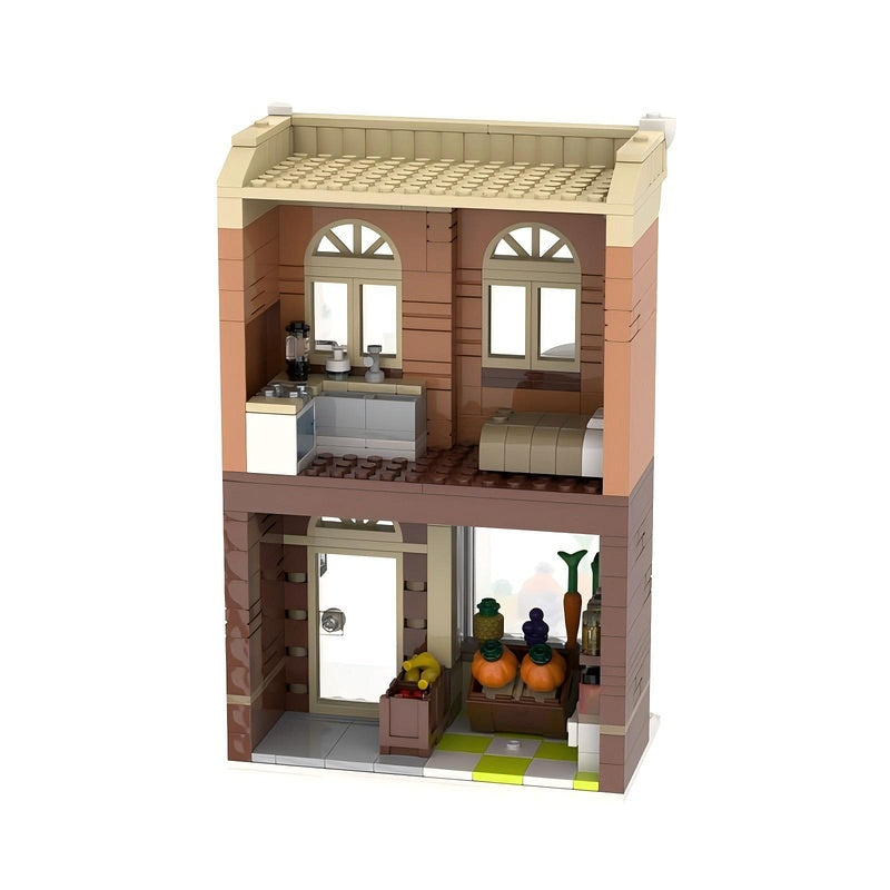 Winter Village Market Building Kit | LEGO-Compatible MOC - 3