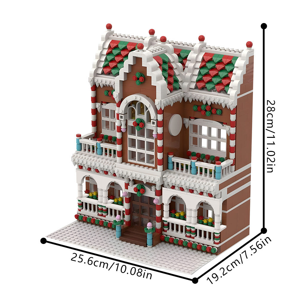 winter village town house building set | moc-200776 - 4
