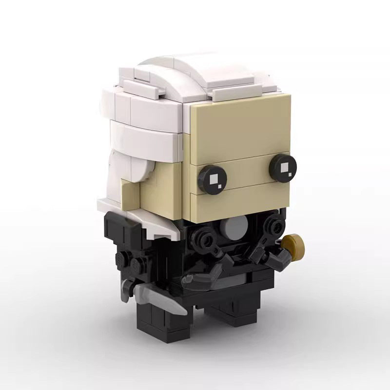 witcher geralt moc brickheadz building set | lego-compatible model - 2