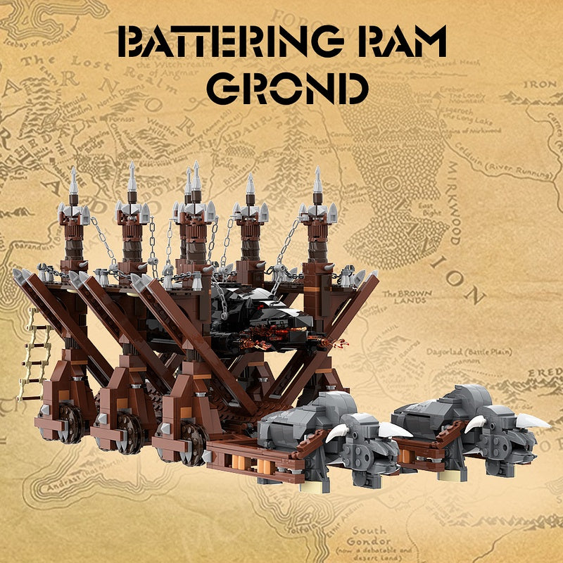 Wolf Head Battering Ram Building Kit | LEGO-Compatible MOC - 1