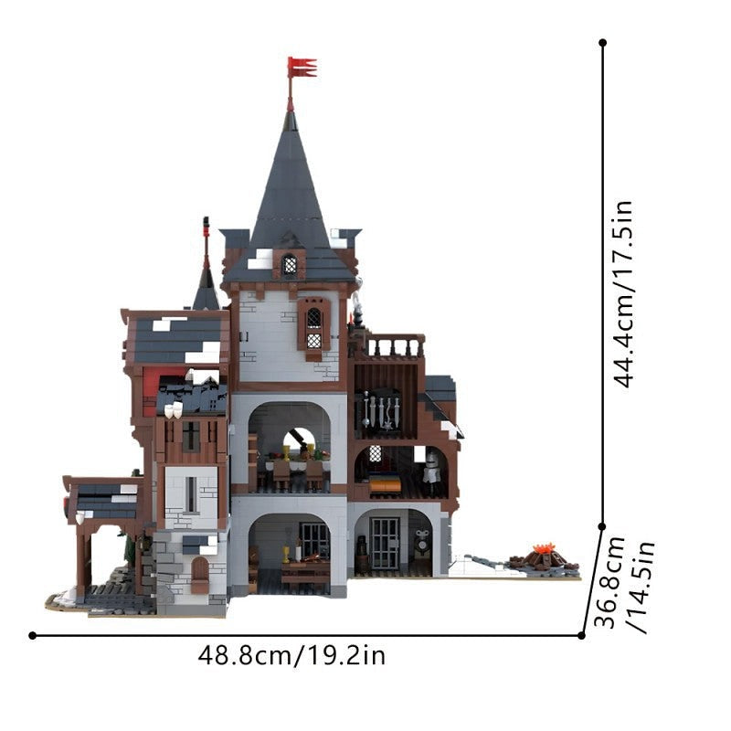 Wolf Lord's Castle MOC Building Kit | Fantasy Fortress Architecture - 3