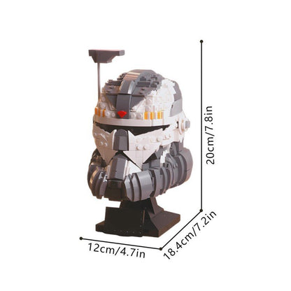 Wolf Squad Commander Sci-Fi Helmet Building Kit | LEGO-Compatible MOC - 3