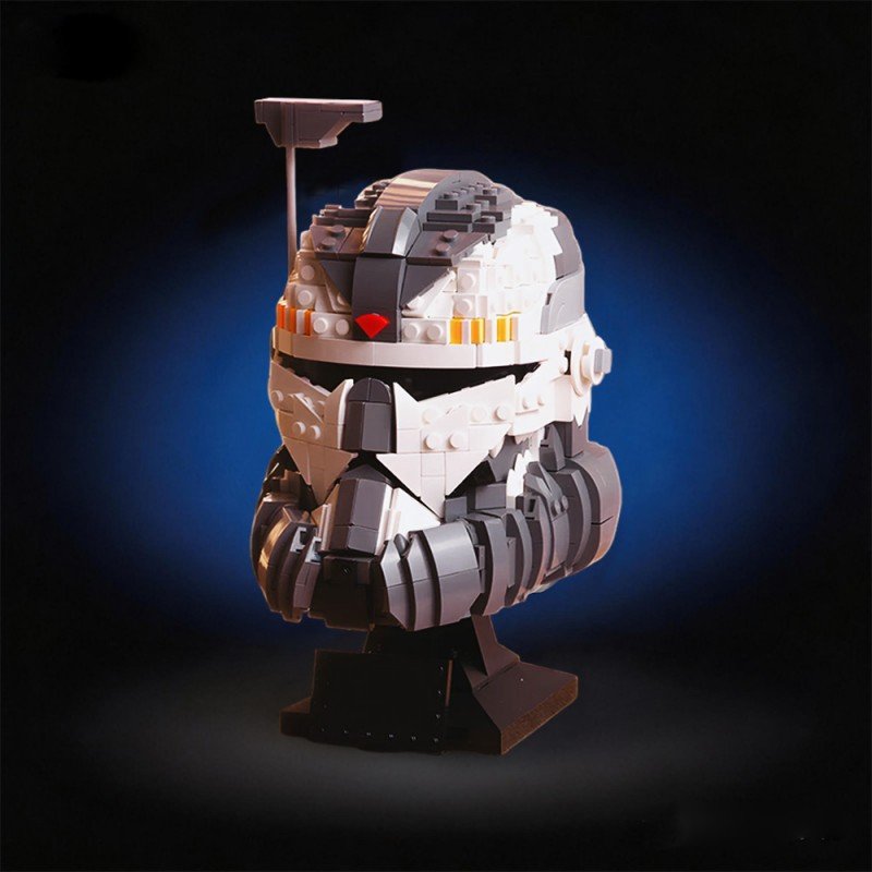 Wolf Squad Commander Sci-Fi Helmet Building Kit | LEGO-Compatible MOC - 5