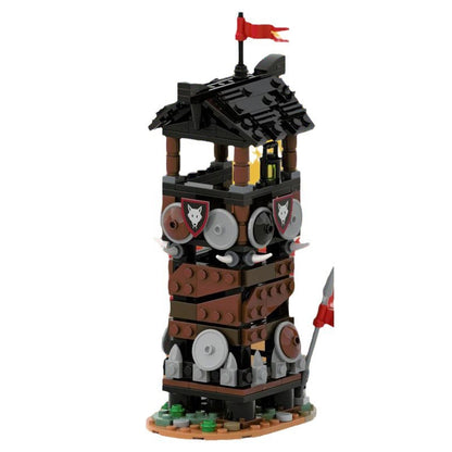 wolfpack watchtower building set | castle moc | moc-154058 - 2