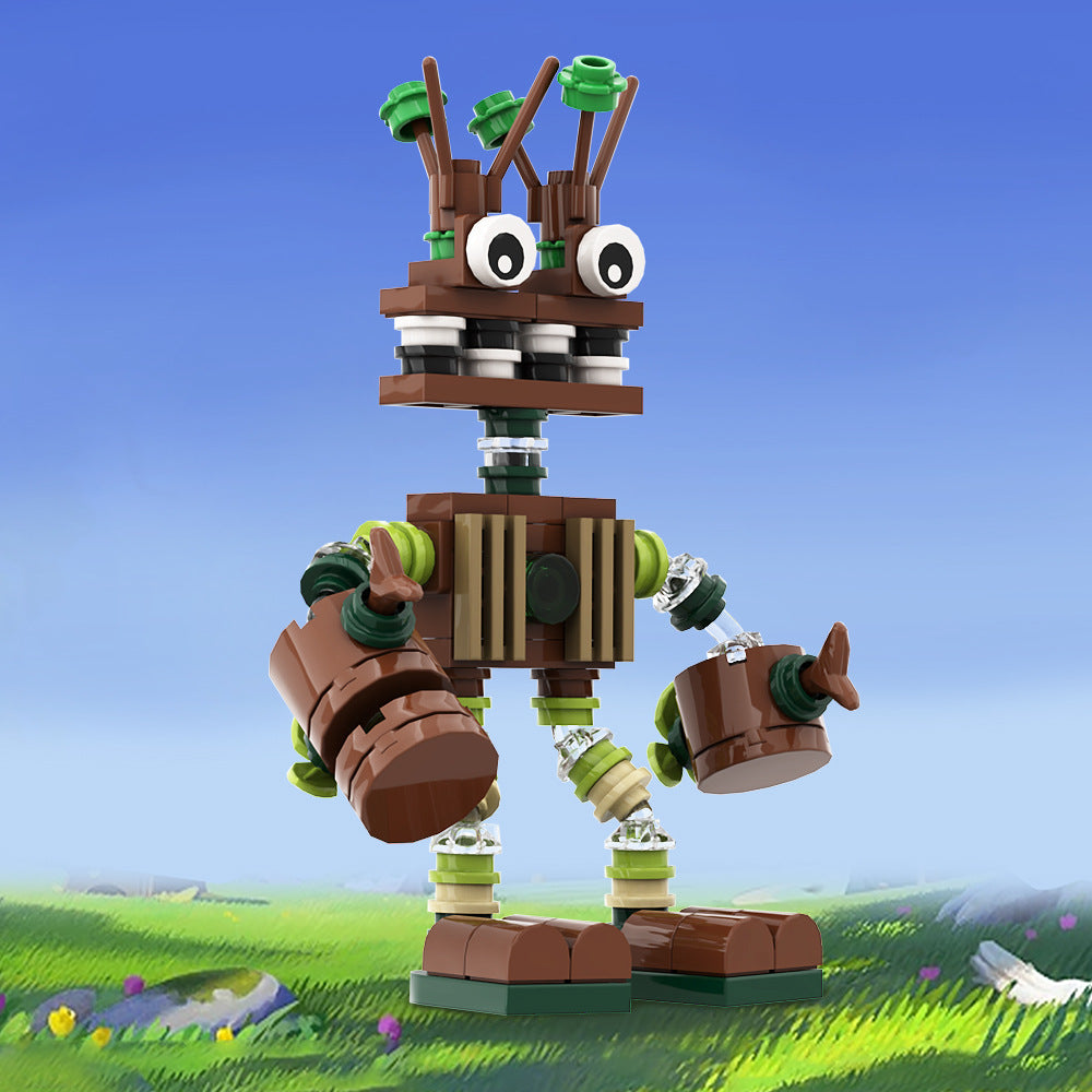 wood monster building set | my singing monsters | lego compatible - 3