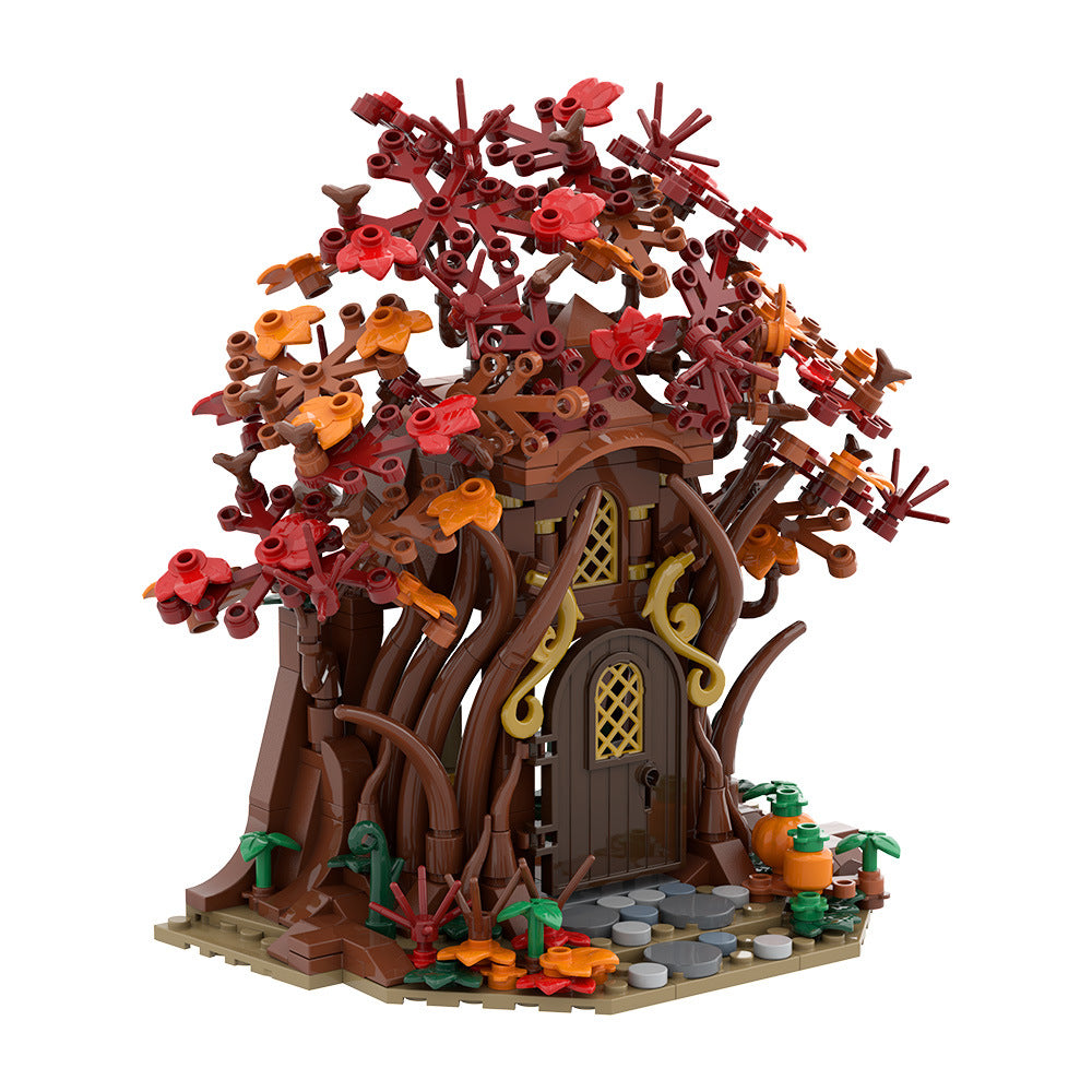 woodland elf house in autumn building set | lego compatible - 5