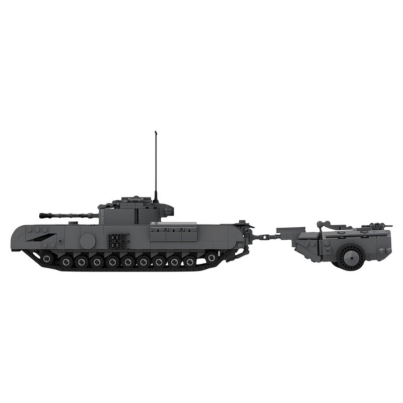 WWII Churchill Crocodile Flamethrower Tank MOC Building Kit - 2