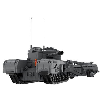 WWII Churchill Crocodile Flamethrower Tank MOC Building Kit - 5