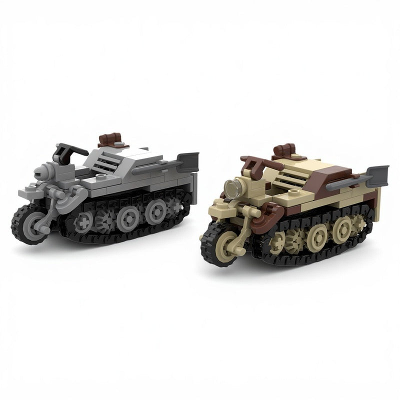 WWII Tracked Motorcycle Utility Vehicle MOC Building Kit - 2