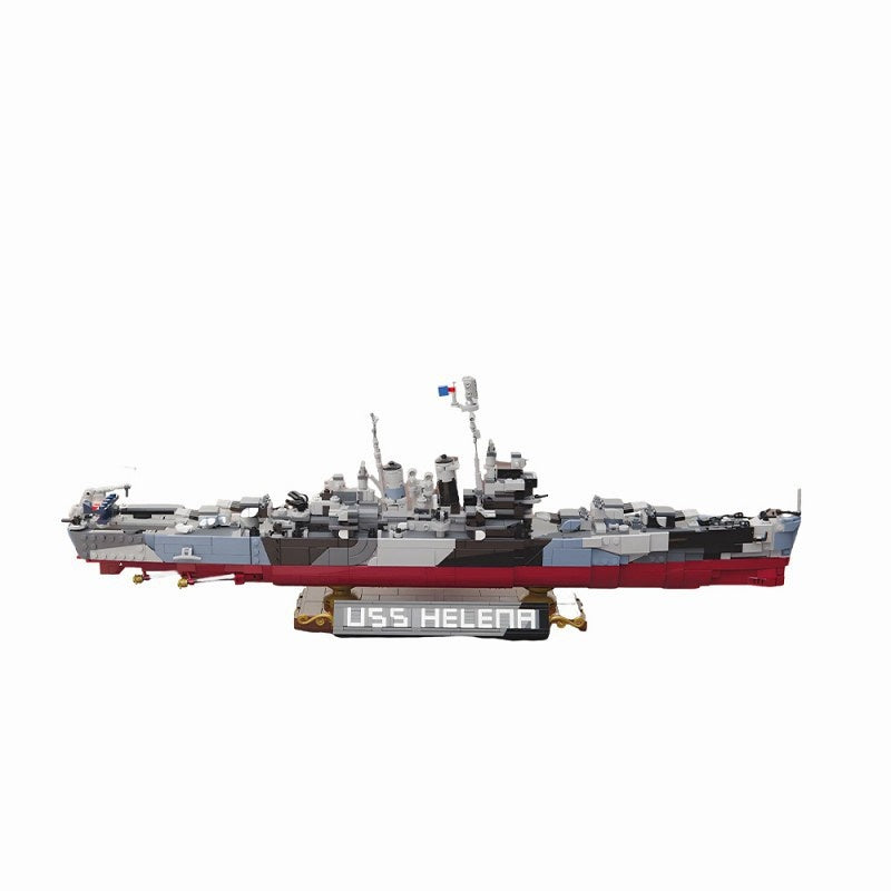 WWII USS Helena Cruiser MOC Building Kit | Measure 31 Camouflage Ship Model - 3