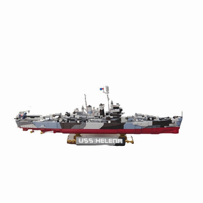 WWII USS Helena Cruiser MOC Building Kit | Measure 31 Camouflage Ship Model - 3