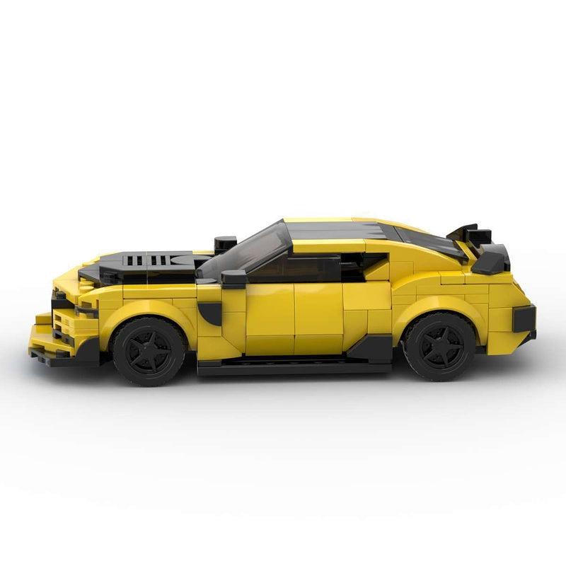 Yellow 6th Gen Muscle Car Building Kit | LEGO-Compatible MOC - 2