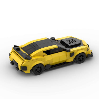Yellow 6th Gen Muscle Car Building Kit | LEGO-Compatible MOC - 4