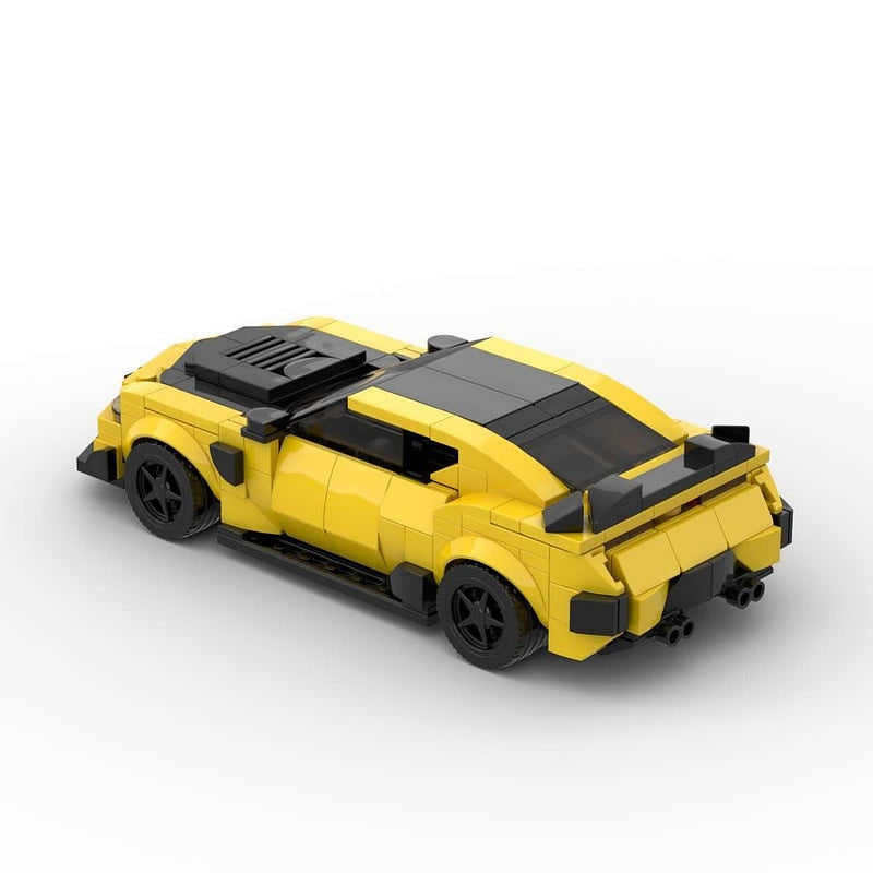 Yellow 6th Gen Muscle Car MOC Building Kit | Performance Vehicle Model - 3