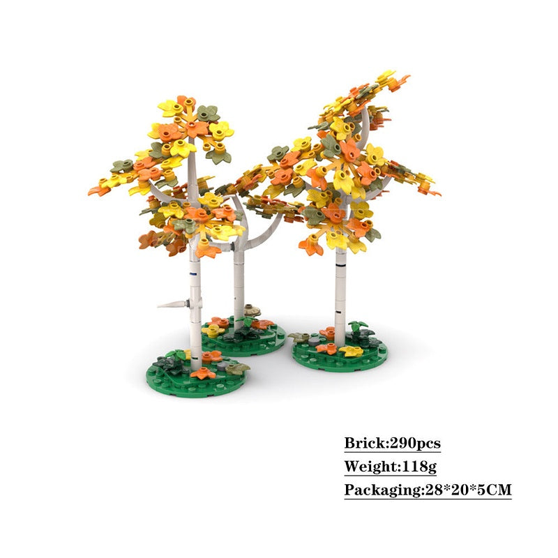 Yellow Birch Trees MOC Building Kit | Nature Display Sculpture - 4