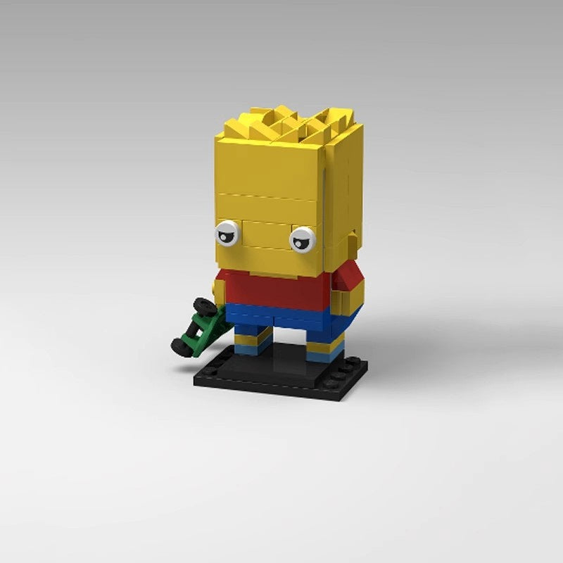 Yellow Cartoon Family BrickHeadz Building Kit | LEGO-Compatible MOC - 1