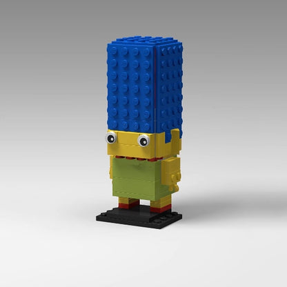 Yellow Cartoon Family BrickHeadz Building Kit | LEGO-Compatible MOC - 2