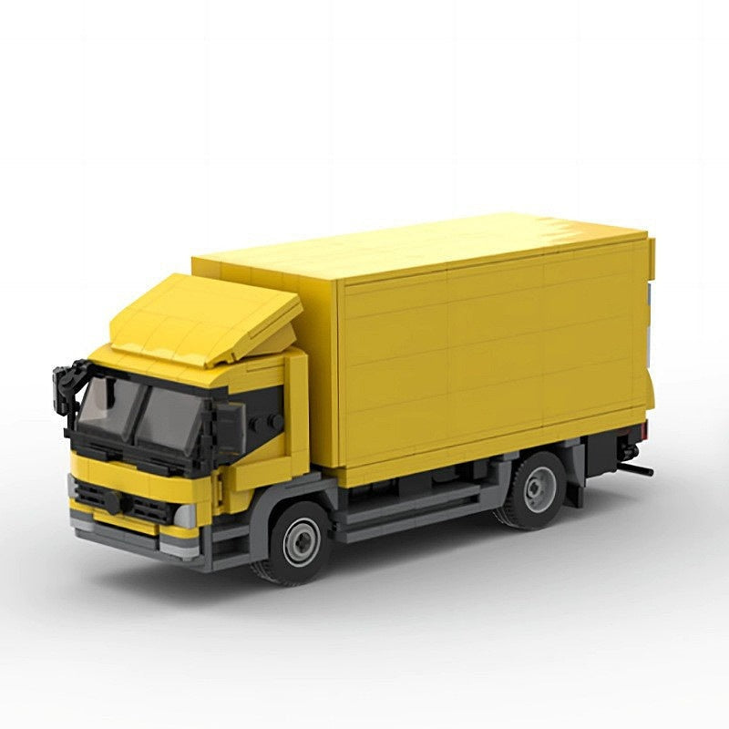 Yellow Express Delivery Truck MOC Building Kit | Cargo Vehicle Model - 1