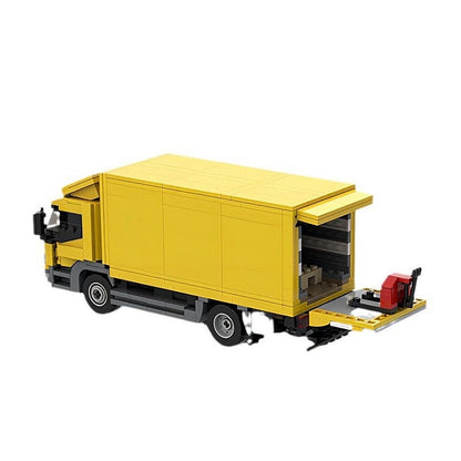 Yellow Express Delivery Truck MOC Building Kit | Cargo Vehicle Model - 4