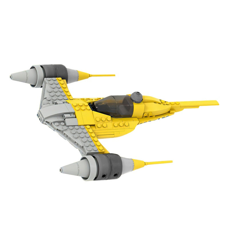 Yellow Twin-Engine Starfighter MOC Building Kit - 3