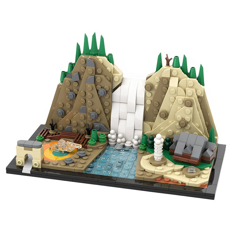 Yellowstone National Park Waterfall Diorama MOC Building Kit - 1