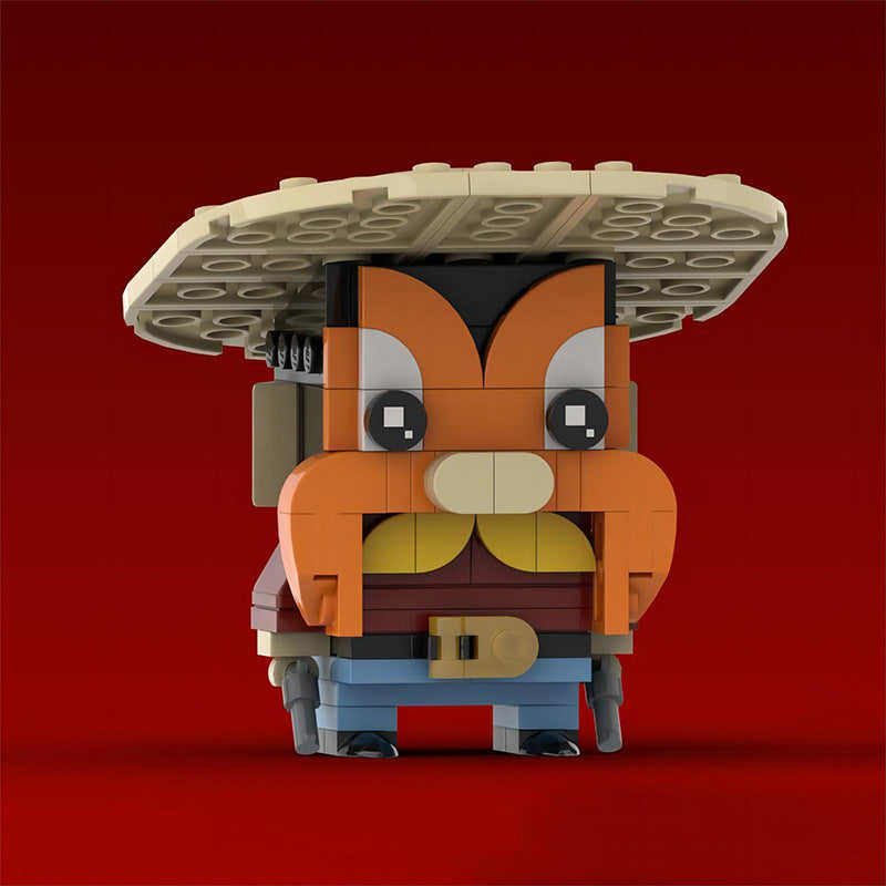 yosemite sam brickheadz building kit | looney tunes | lego compatible moc - 3