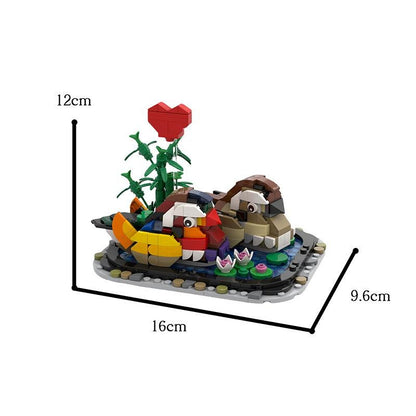 Yuanyang Lovebirds MOC Building Kit | Romantic Bird Display Model Set - 3