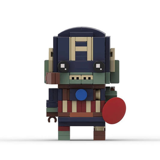 zombie captain america brickheadz building set | marvel | lego compatible - 1